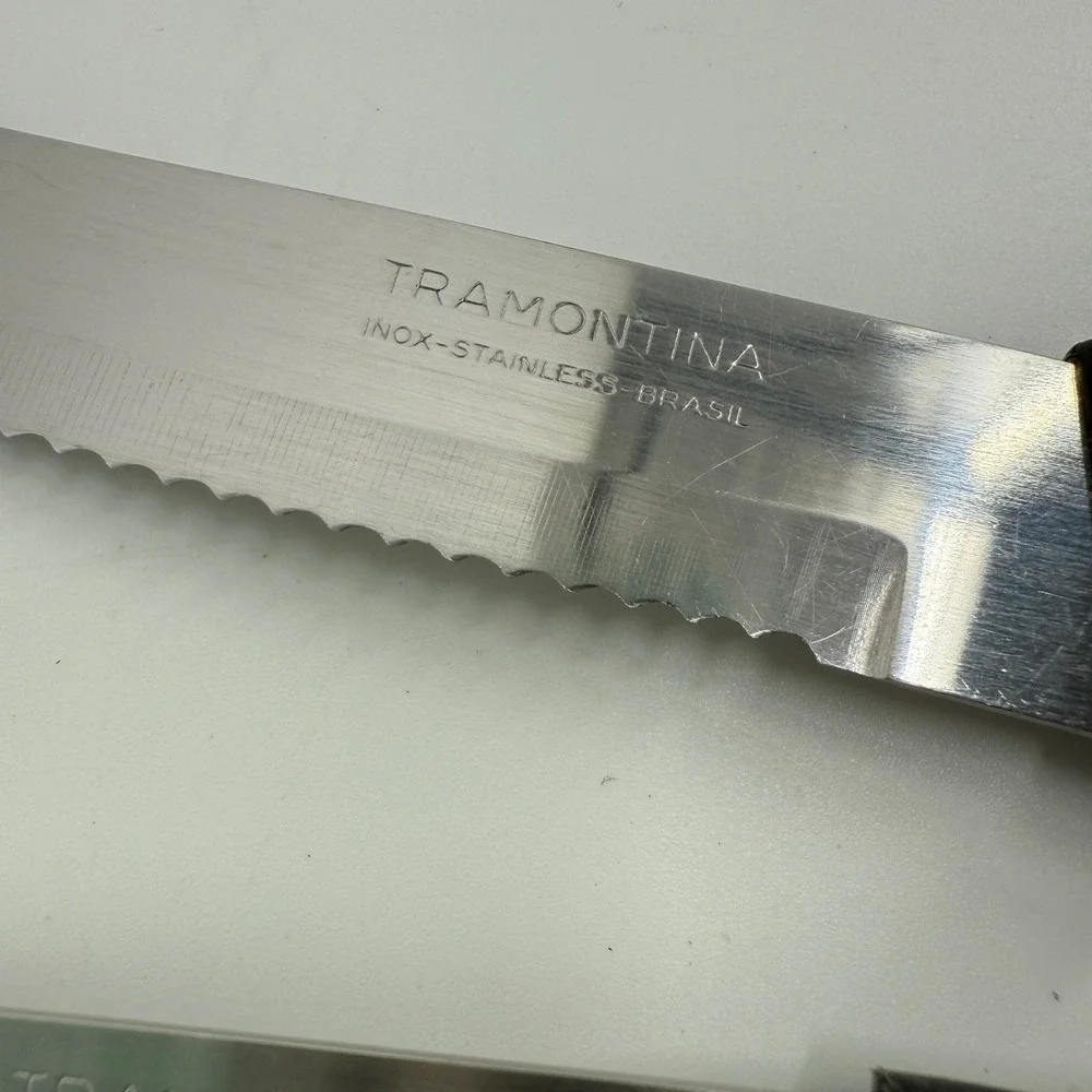 Tramontina Serrated Steak Knives Set of 5 Black Handle 9